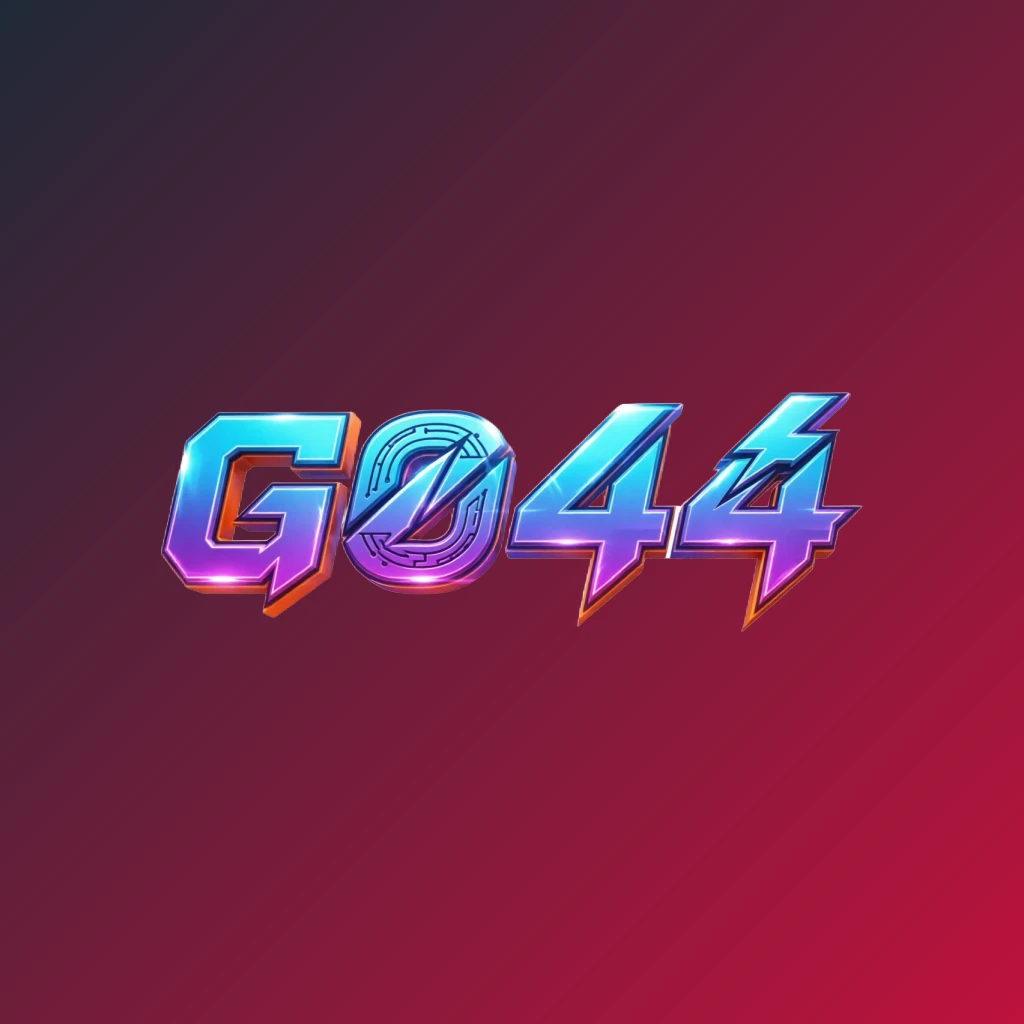 Bold 3D gaming logo with the text G044 in energetic colors, featuring a modern esports-inspired horizontal rectangular wordmark design with a transparent background